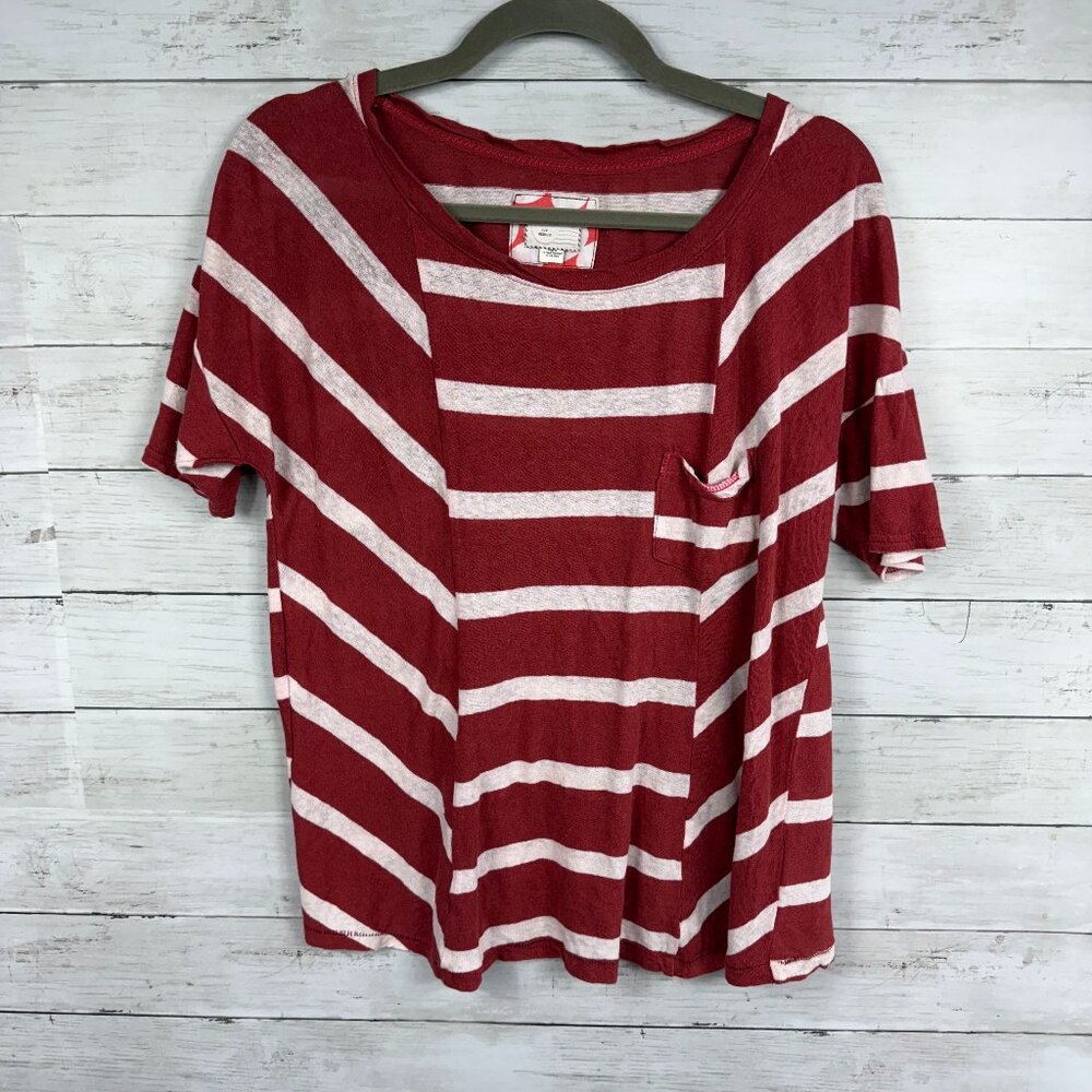 Anthropologie/Postmark Red + White Stripe Tee